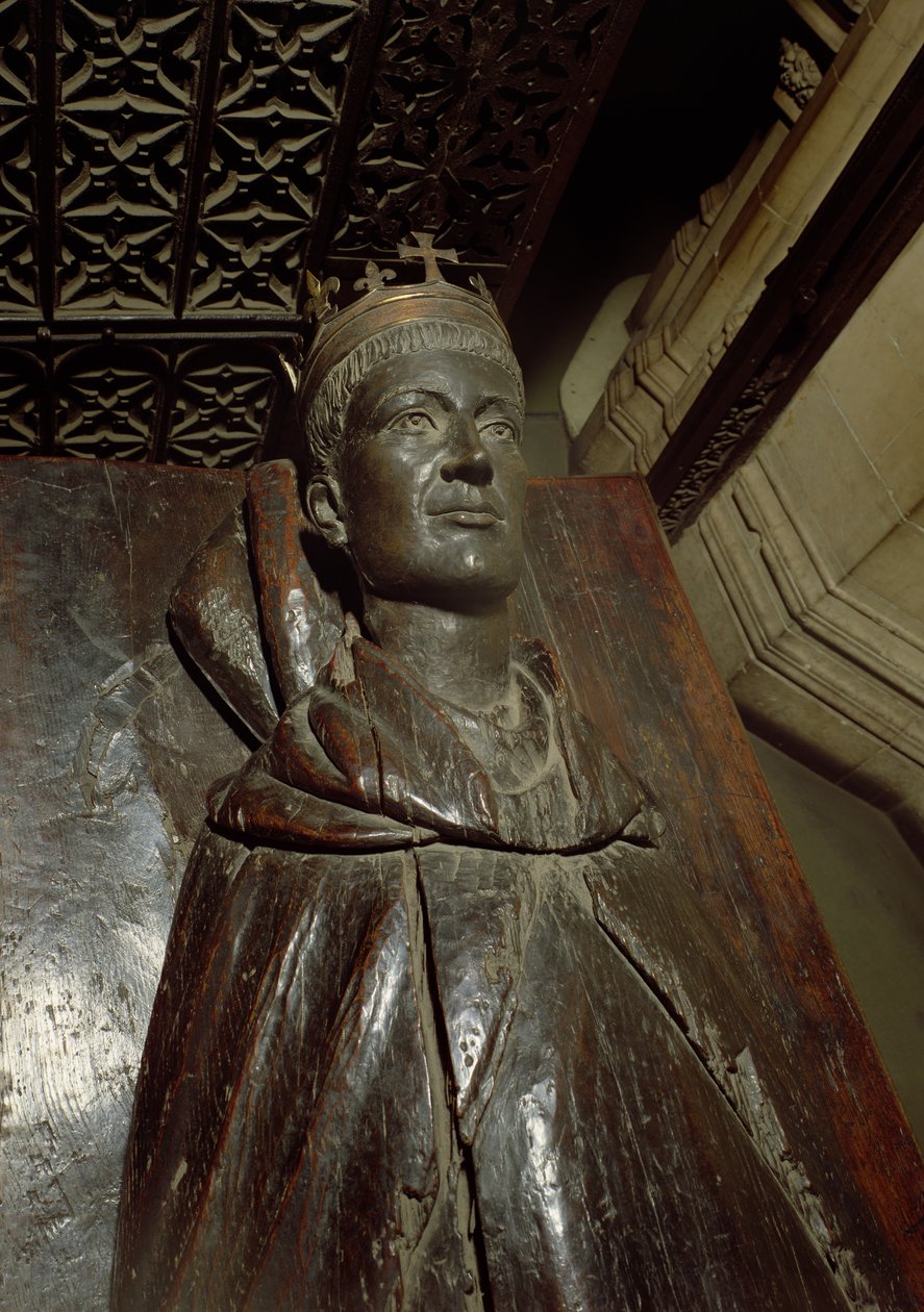 Figur av Henry V (1387-1422) (eik og polyesterharpiks) av English School
