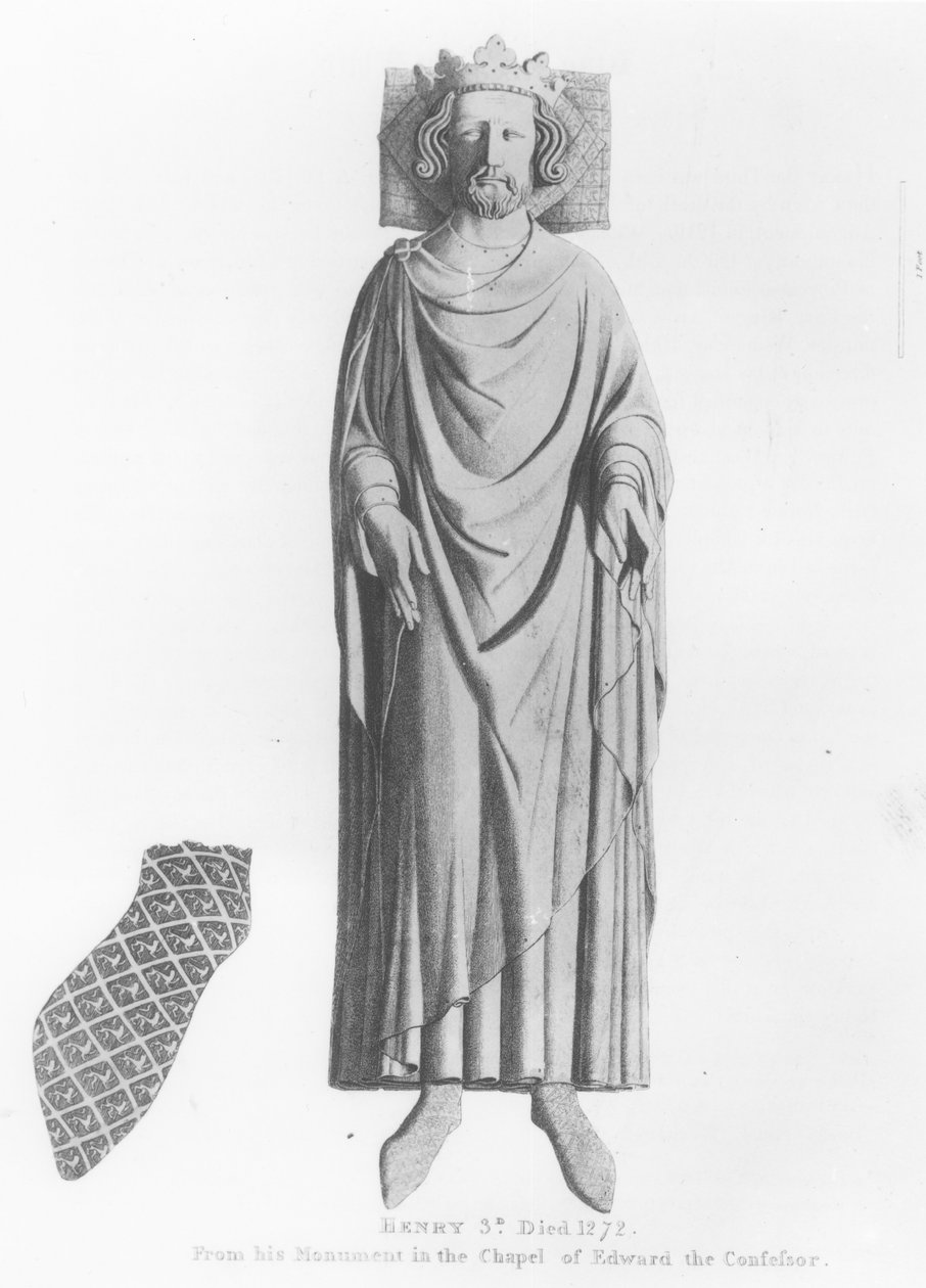 Skulptur av kong Henry III (1207-72) fra hans monument i kapellet til Edvard Bekjenneren av English School
