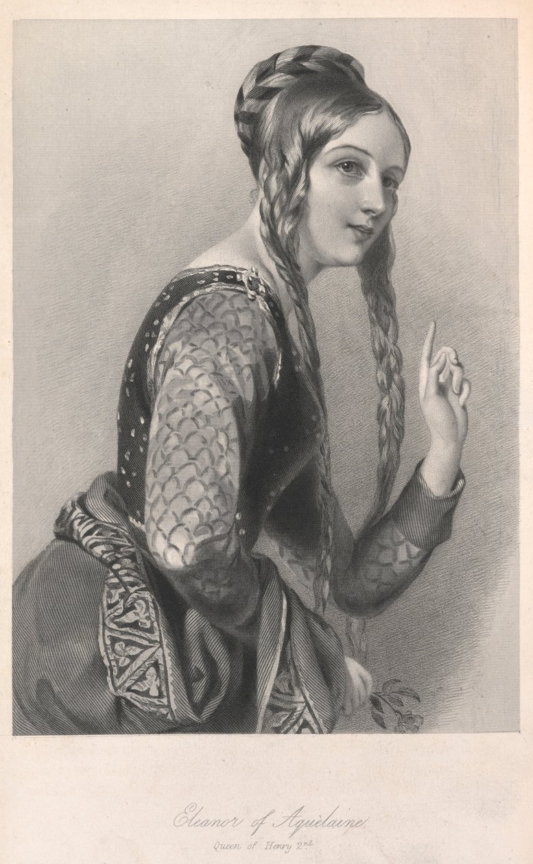 Eleanor av Aquitaine, illustrasjon fra "Biografiske skisser av dronningene ..." av English School