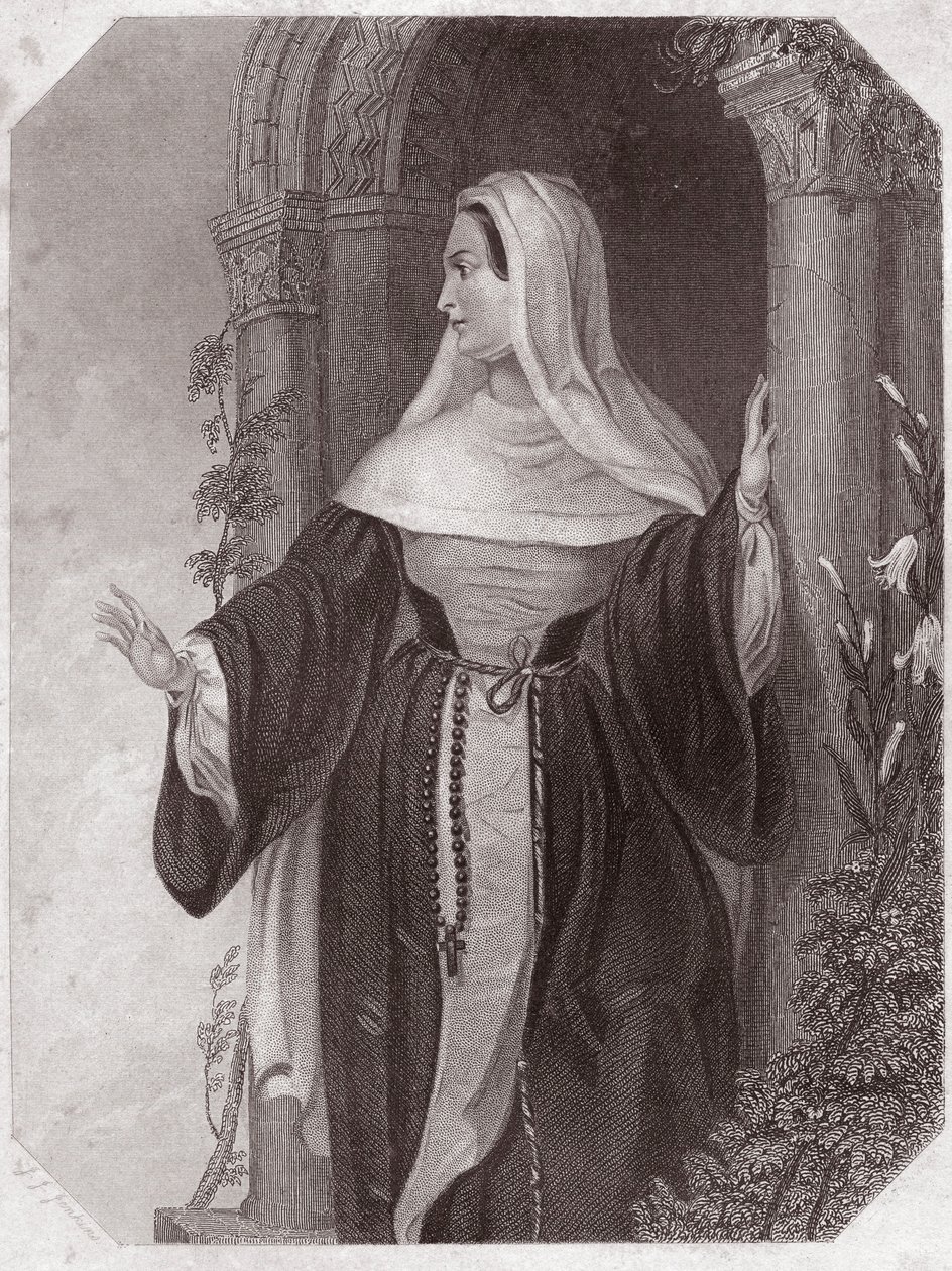 Emilie, kone til Aegeon, abbedisse i et samfunn av Efese (The Comedy of Errors) Emilia Lady Abbess at Ephesus (The Comedy of Errors) i - "" Galerie des femmes de Shakespeare, samling av førtifem seriøse portretter av tidlige London-artister , beriket med av English School