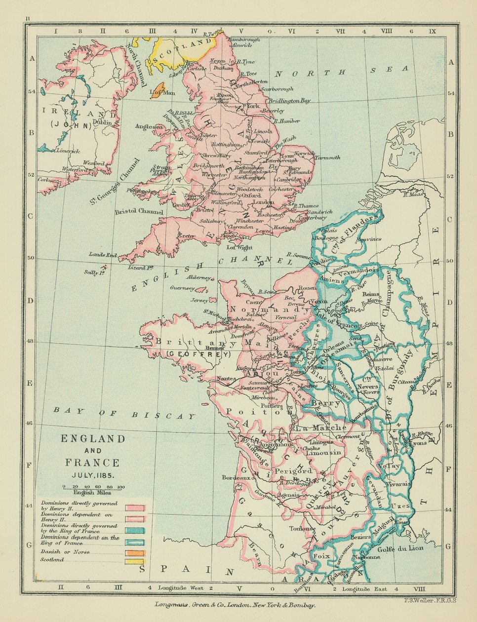 England og Frankrike (fargelitografi) av English School