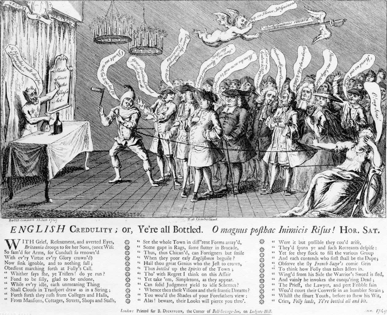 English Credulity eller Yere all Bottled, 1749 av English School