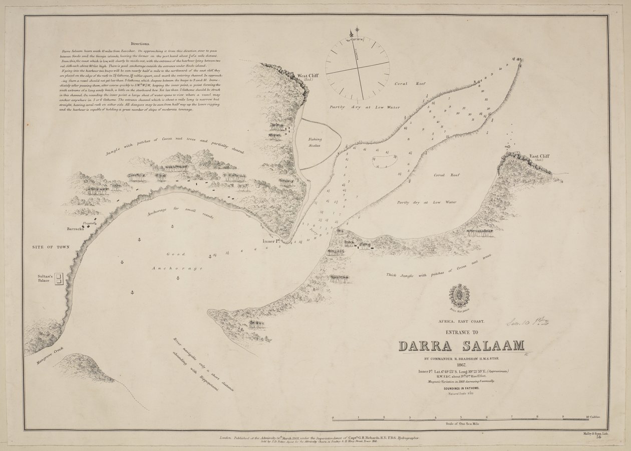 Inngang til Darra Salaam, av kommandør R. Bradshaw, HMS Star av English School