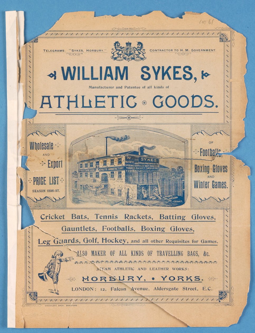 Utstyrskatalog produsert av William Sykes, 1896 av English School
