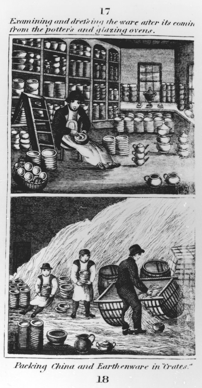 Undersøke og kle varene, 1827 av English School