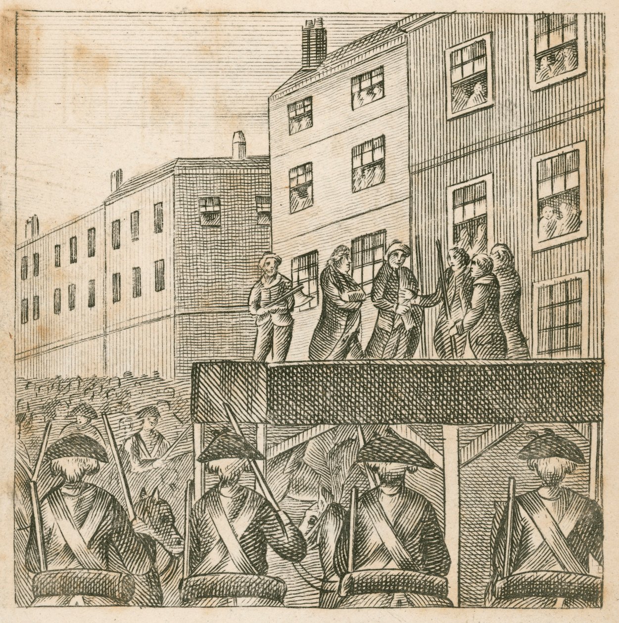 Henrettelsen av opprørsherrene på Tower Hill, London av English School