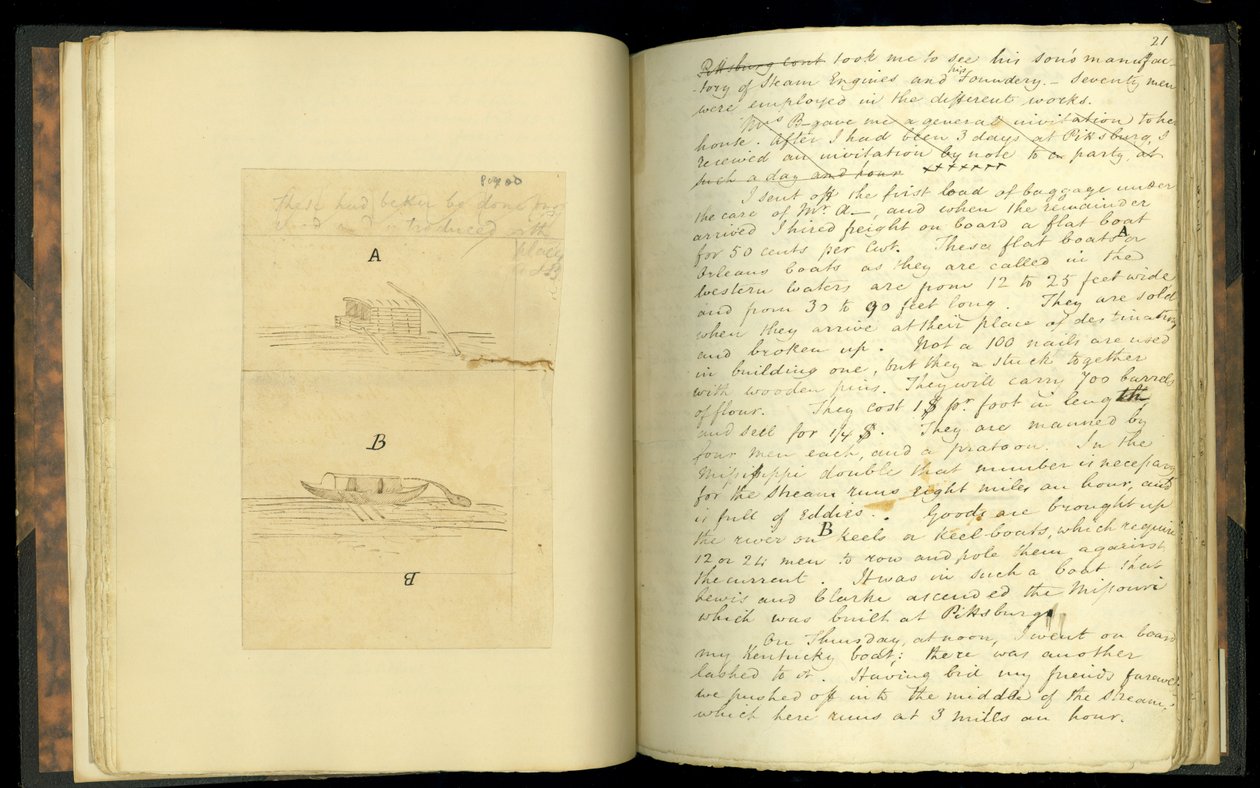 Utdrag fra brev skrevet, på en reise til de vestlige delene av USA..., av Elias Fordham Pym, 1818 (se også 332335) av English School