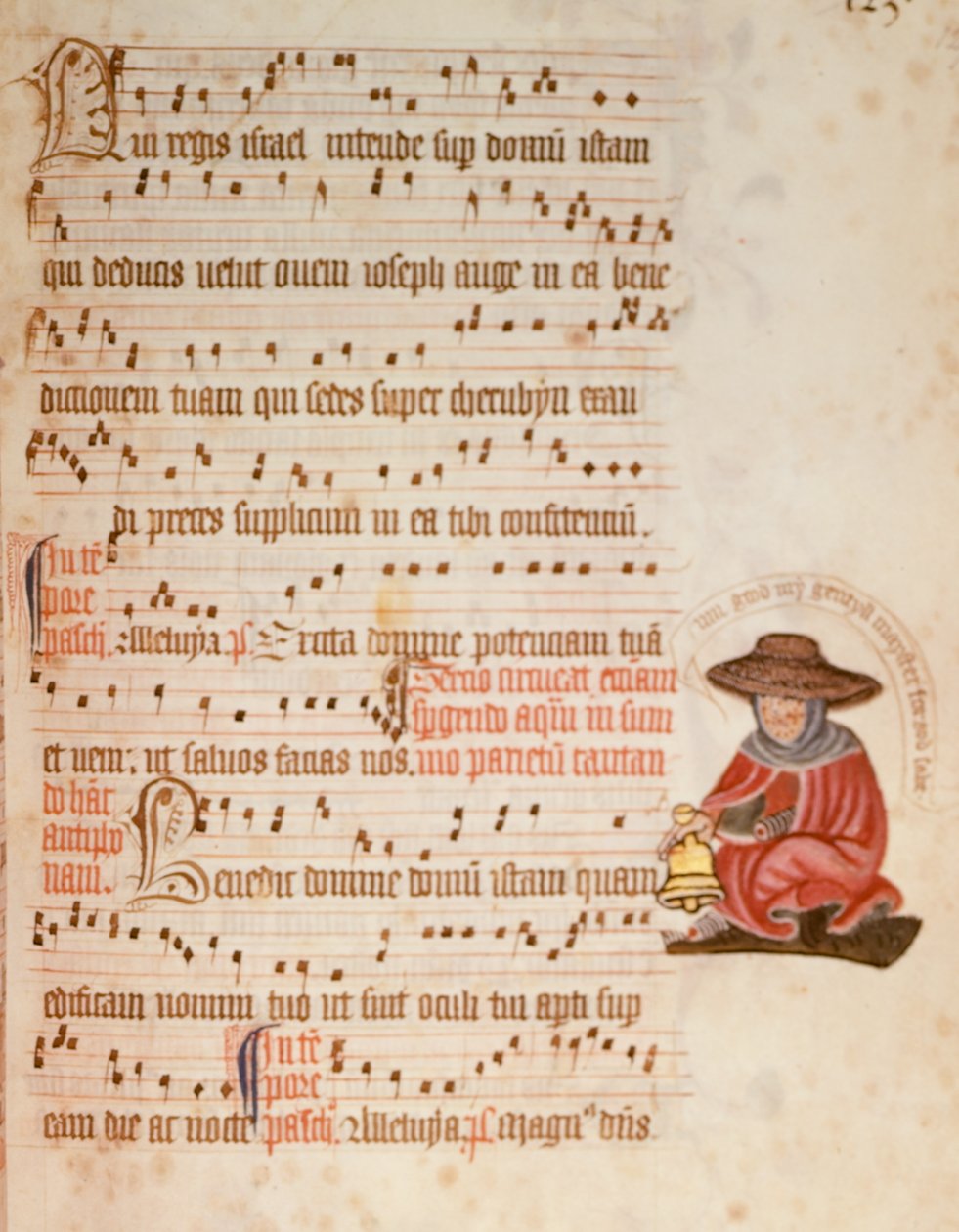 F.127 Notark med tegning av en spedalsk, ca. 1400 (vellum) av English School