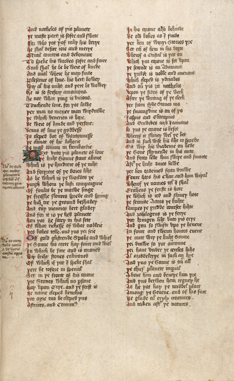 F151r fra Ms New Coll 266, De confessio amantis av John Gower (penn og blekk på vellum) av English School