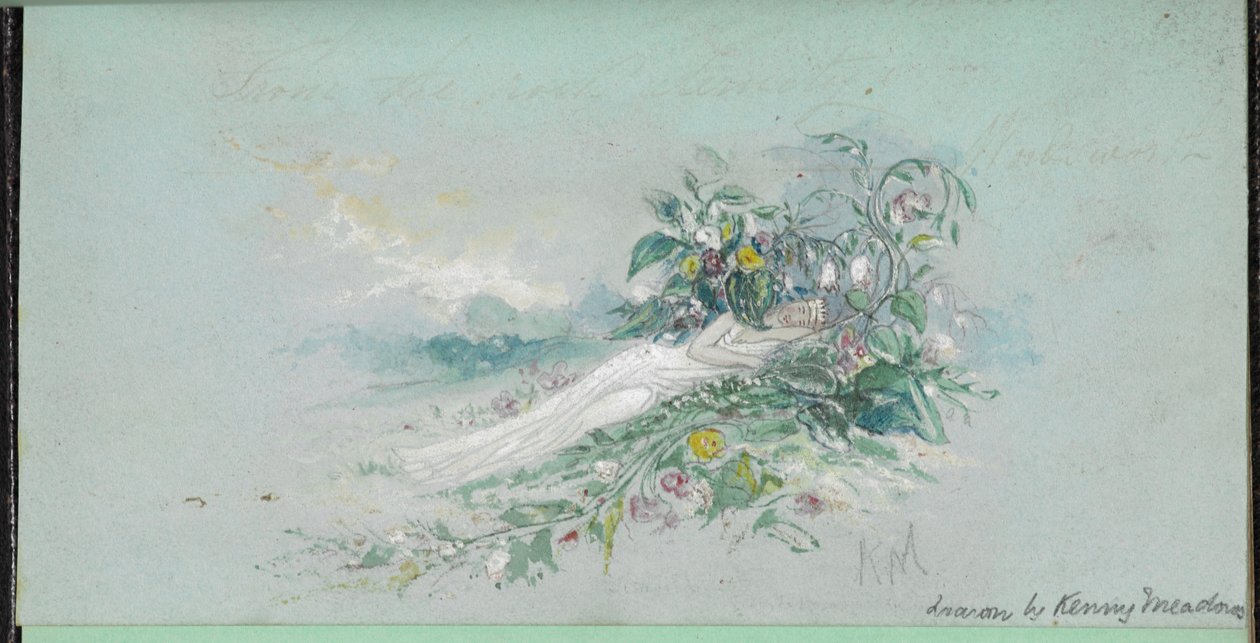 F.7: En kvinne blant blomster, fra en 