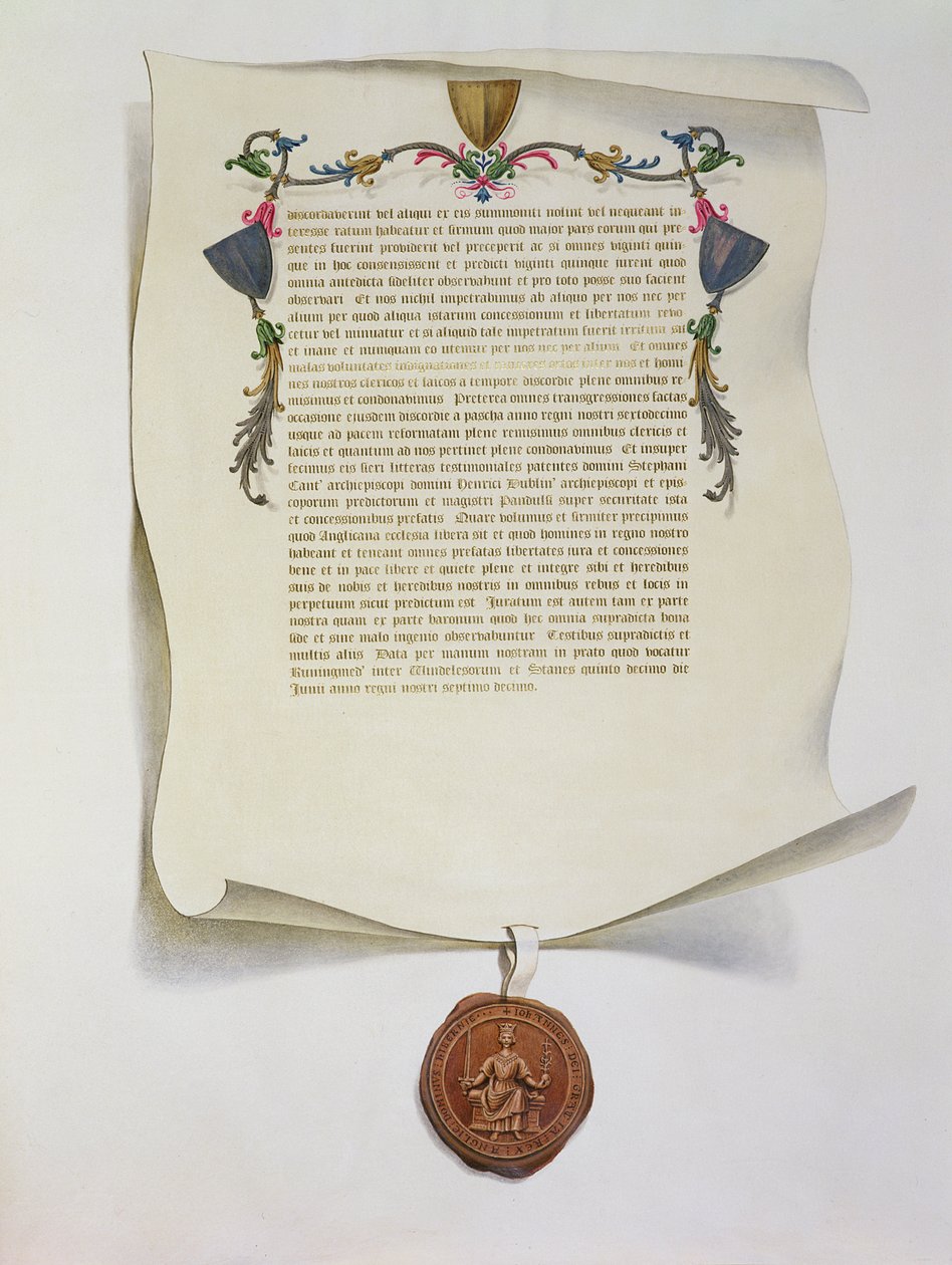 Faksimileutgave av Magna Carta, først utgitt i 1225, 1816 av English School