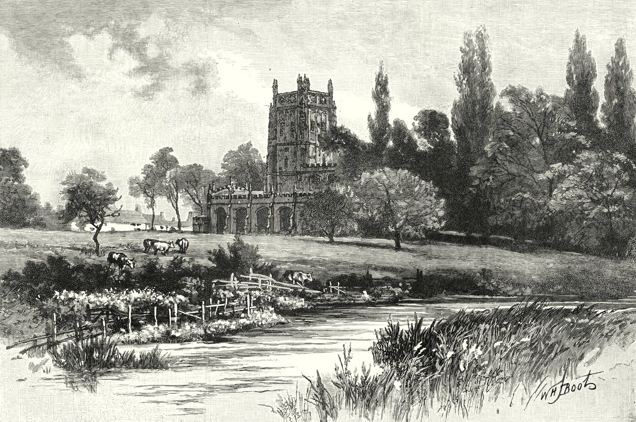 Fairford, fra Colne (gravering) av English School