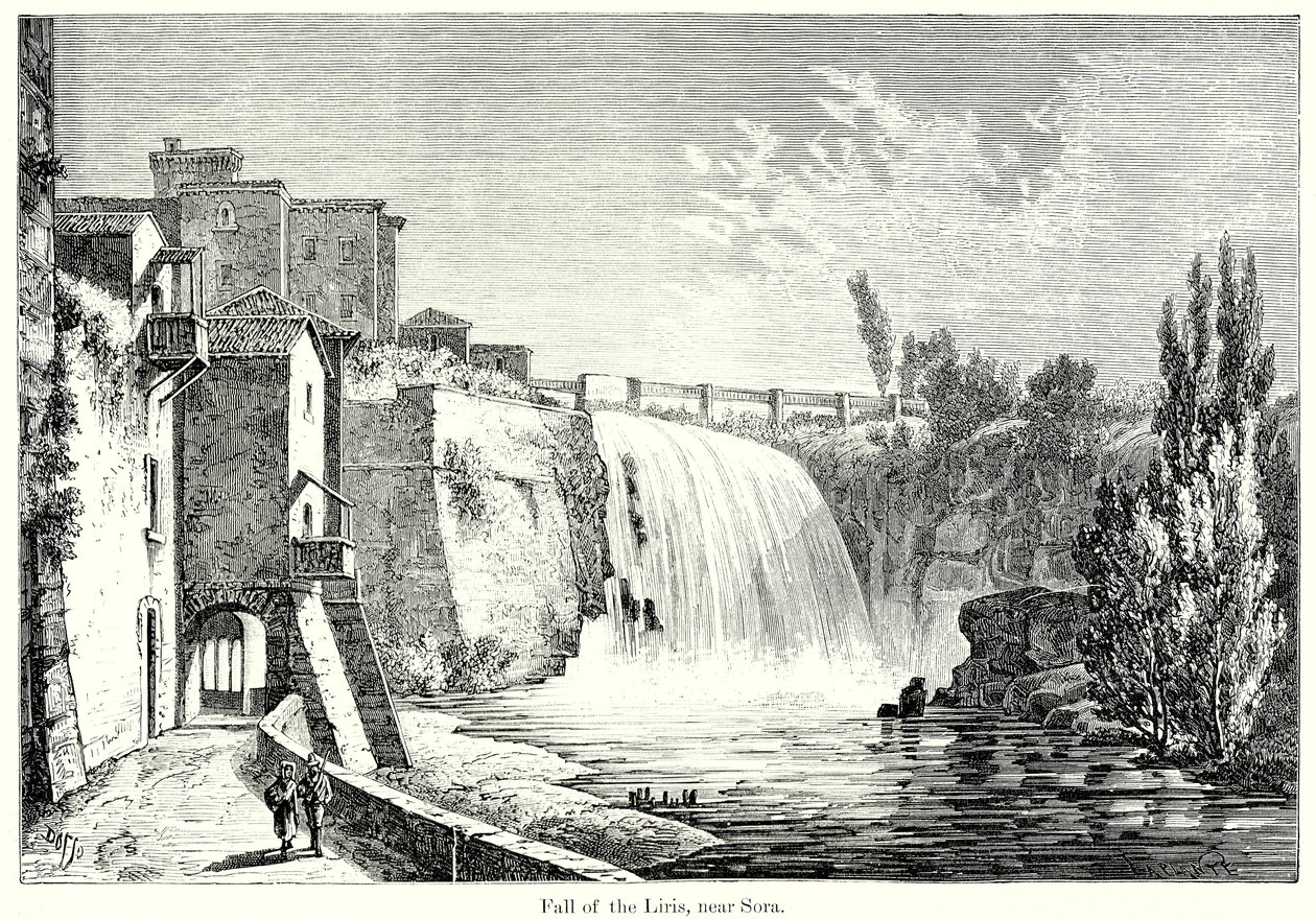 Liris fall, nær Sora (gravering) av English School
