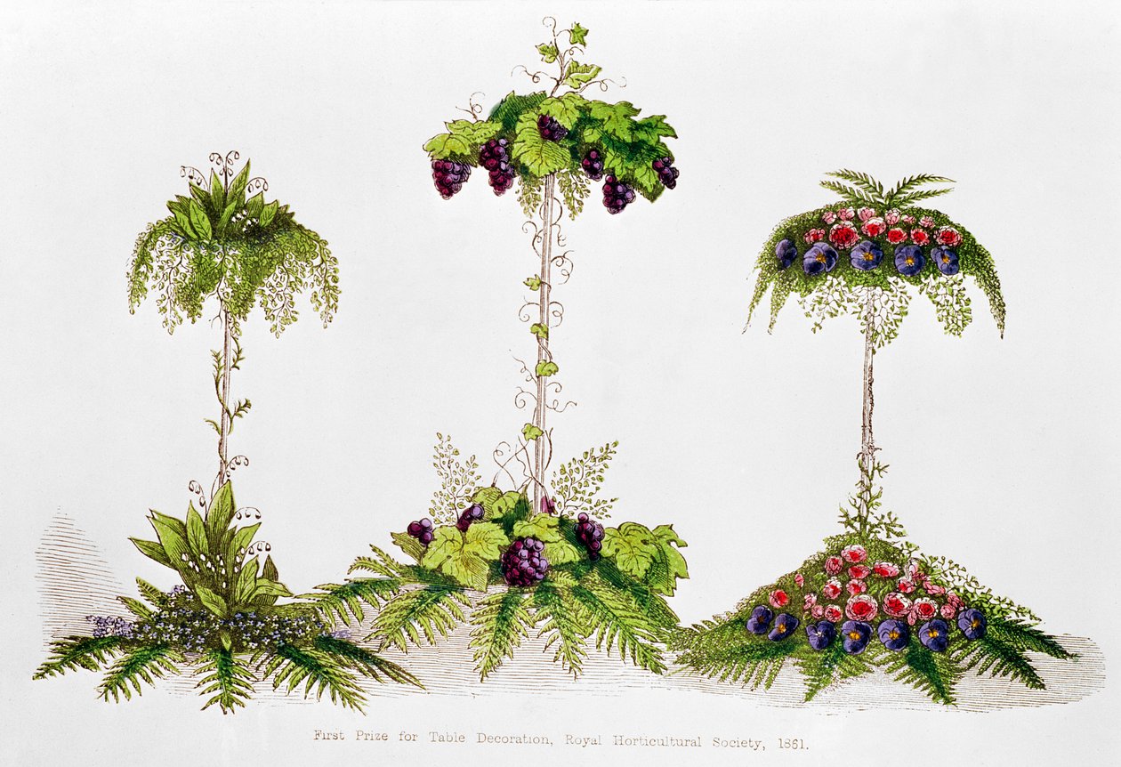 Første pris for borddekorasjon, Royal Horticultural Society, 1851 av English School