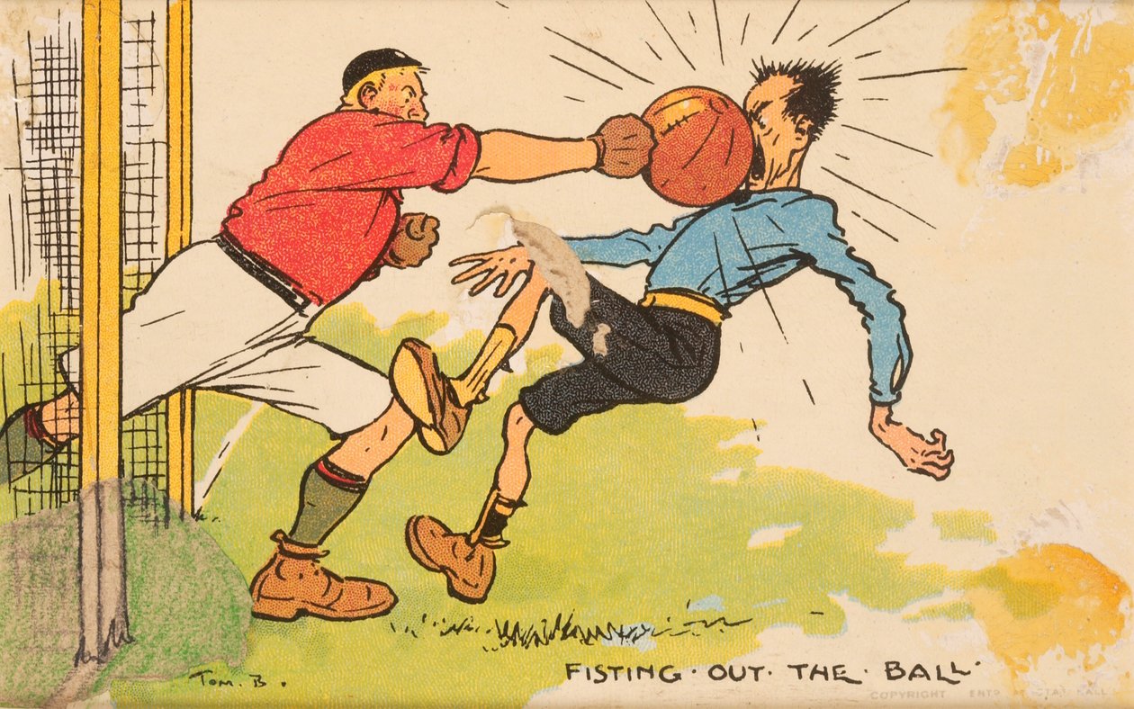 Fisting out the Ball, et montert postkort av English School