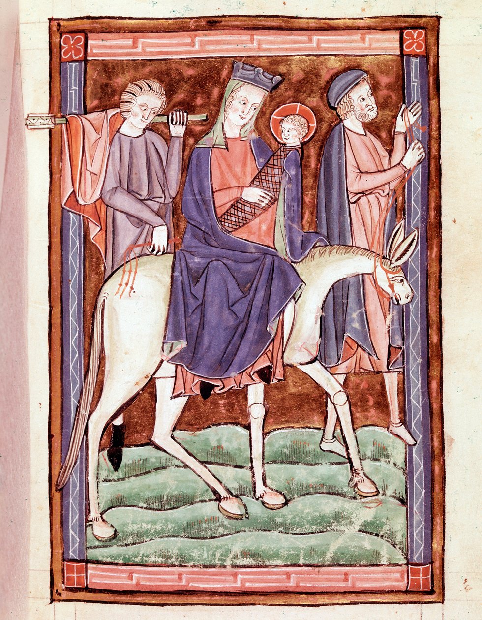 Flight into Egypt Side hentet fra et engelsk manuskript fra 1200-tallets Venezia, Biblioteca Marciana av English School
