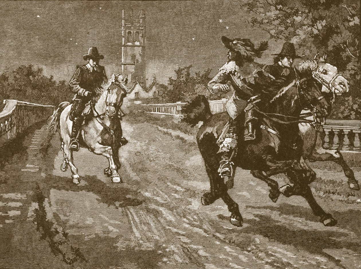 Flight of Charles fra Oxford, illustrasjon fra Cassells Illustrated History of England (sepia-bilde) av English School