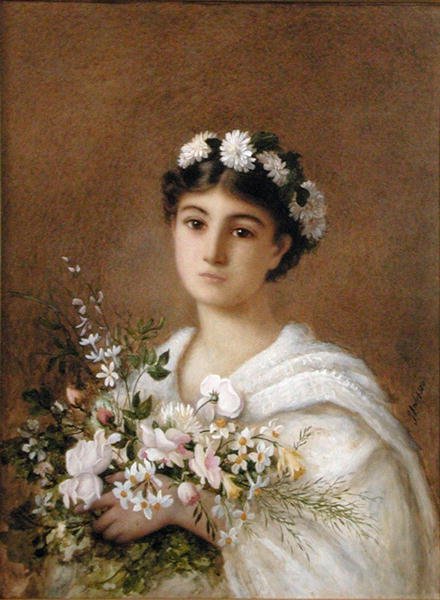 Flora, ca. 1900 (akvarell på papir) av English School