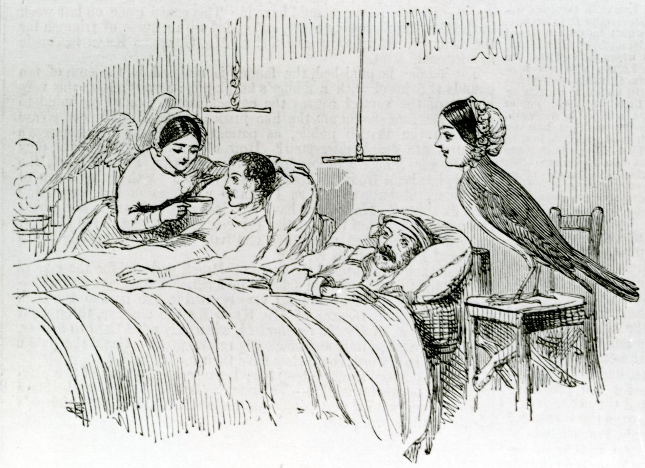 Florence Nightingale og en av hennes tjenesteengler på Krim av English School