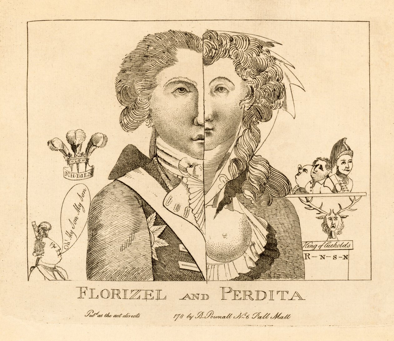 Florizel og Perdita, pub. ca. 1783 (gravering) av English School