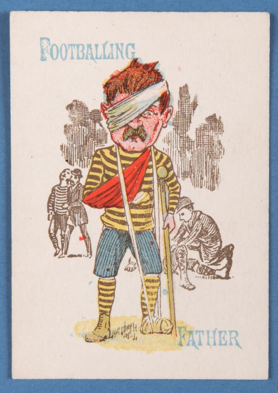 Footballing Father, kort fra et Happy Families-spill, ca. 1890-1900 av English School