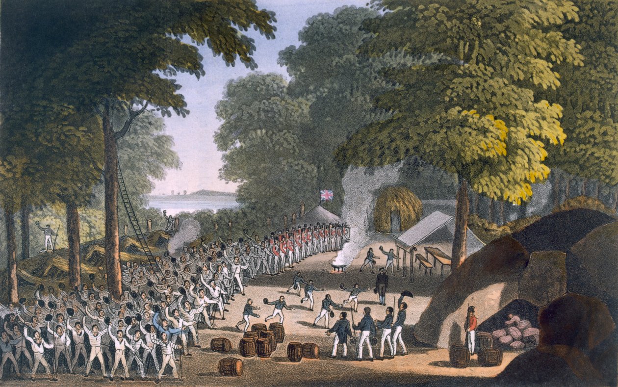 Fort Maxwell, 1820 (farget akvatint) av English School