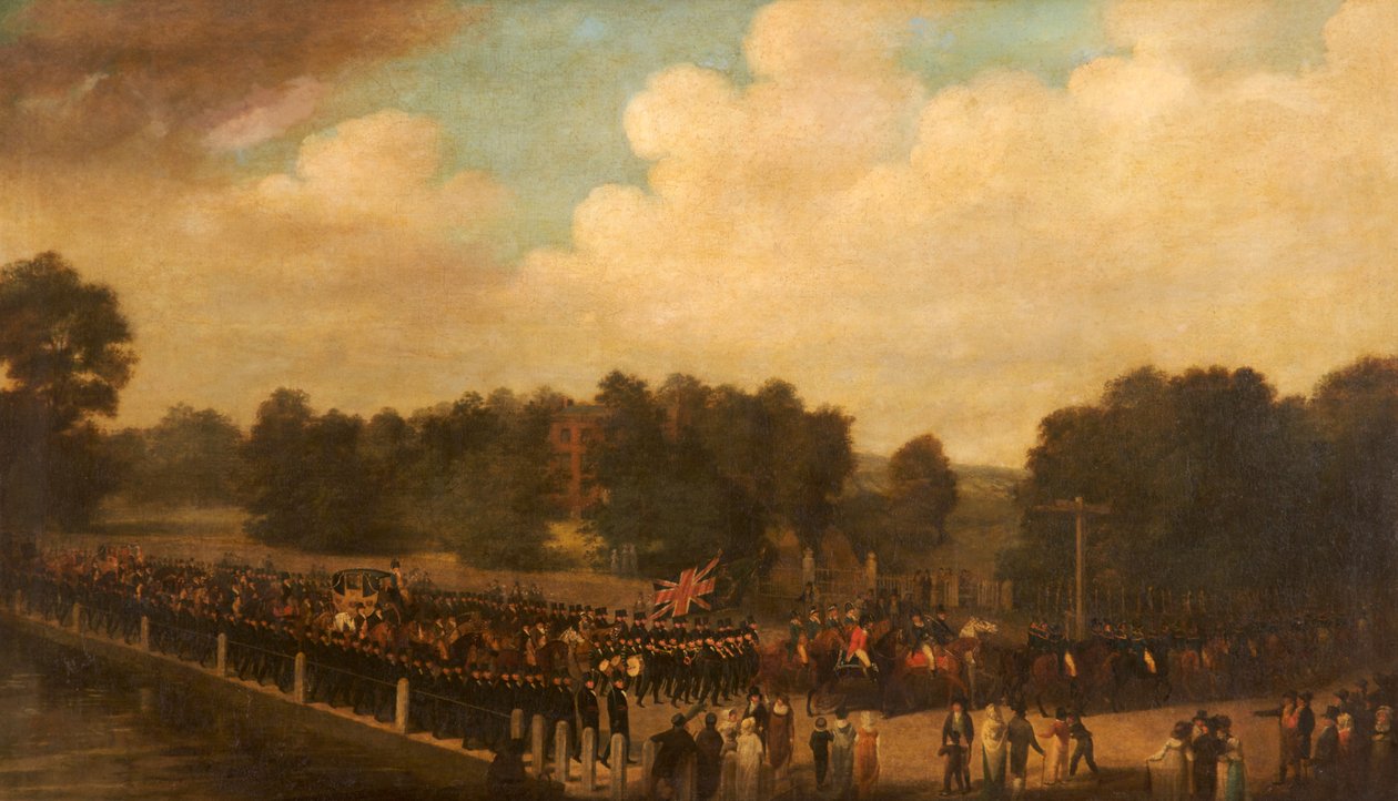 Francis Dukinfield Astley i prosesjon som høy sheriff, ca. 1806-7 av English School