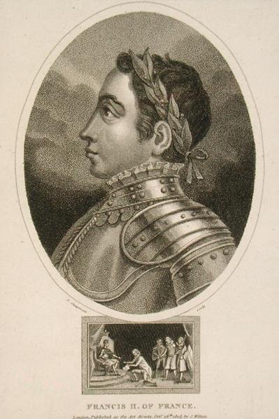 Frans II (1544–60) av Frankrike (gravering) av English School