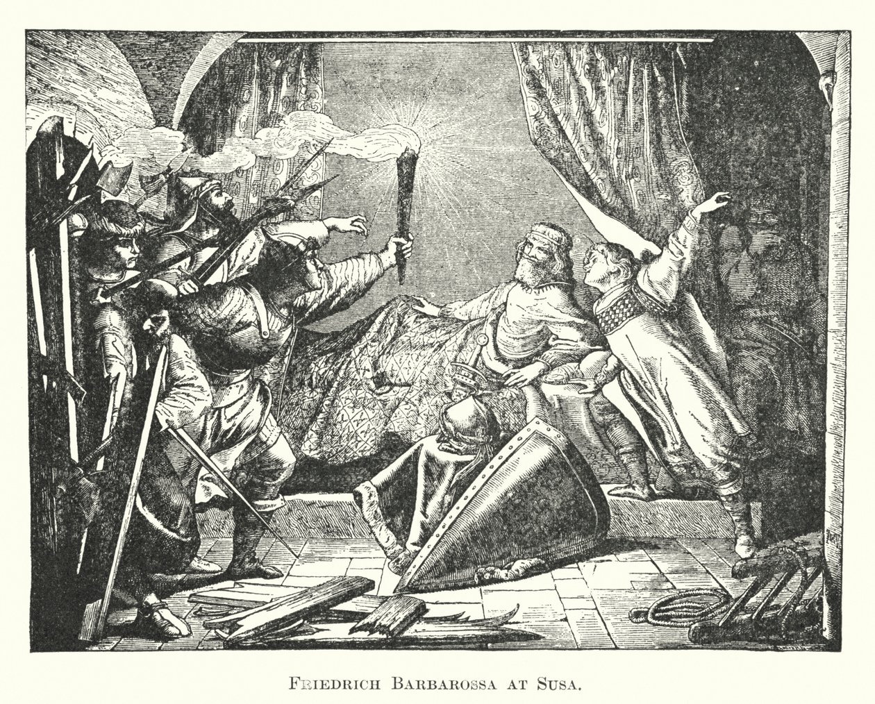Friedrich Barbarossa ved Susa (gravering) av English School
