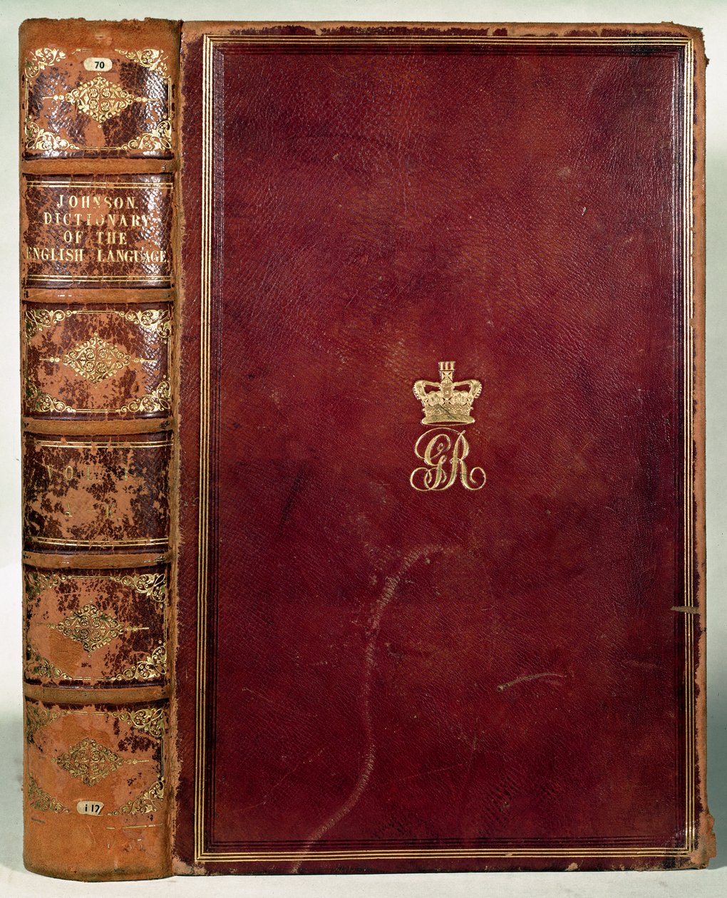Forside av Johnsons Dictionary of the English Language (skinn) av English School