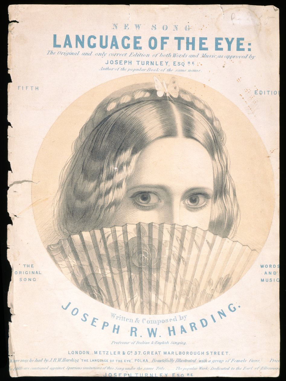 Forside på partiturarket til The Language of the Eye, komponert av Joseph RW Harding av English School