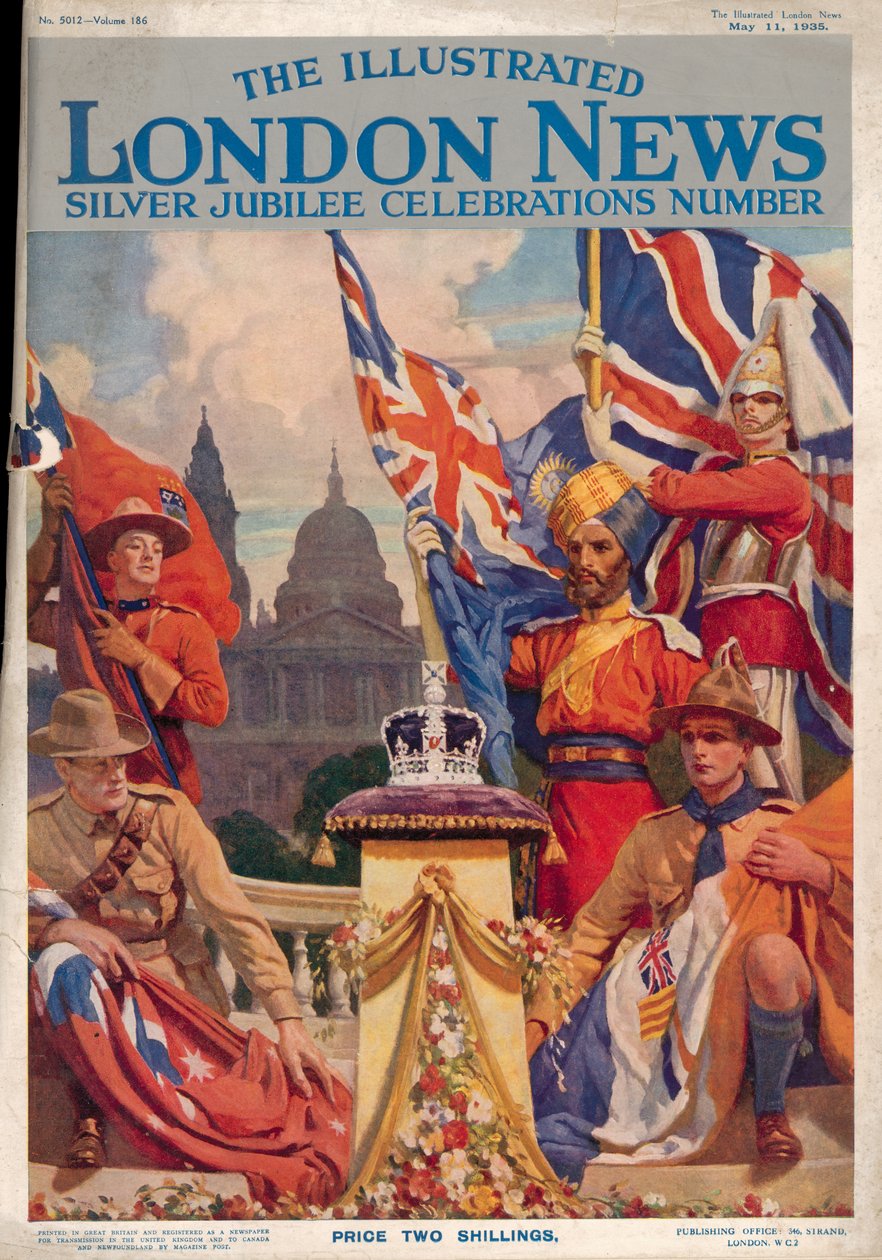 Forside av The Illustrated London News Silver Jubilee Celebrations Number, 11. mai 1935 av English School