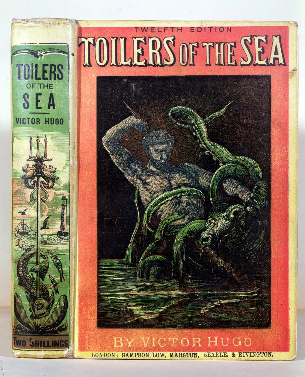 Forside av The Toilers of the Sea av Victor Hugo (1802-85) utgitt i London, 1881 av English School
