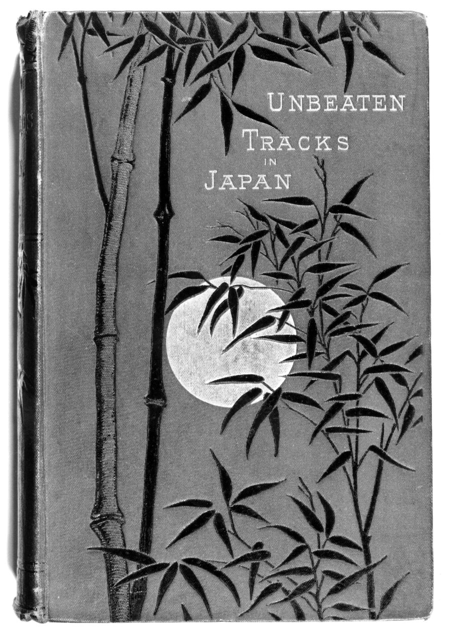 Forside av Unbeaten Tracks in Japan av Isabella Bird (1831-1904) første utgave, utgitt av John Murray, 1880 av English School