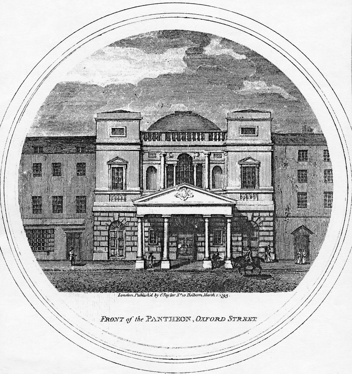 Foran Pantheon, Oxford Street, 1795 av English School