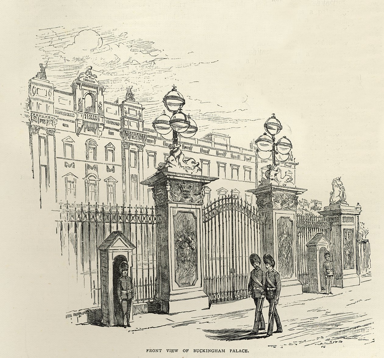 Forfra av Buckingham Palace, fra 
