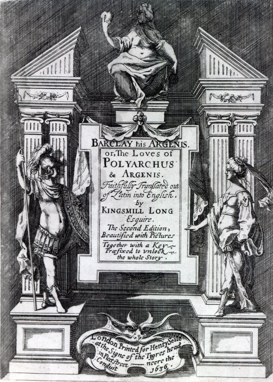 Frontispice for Argenis av John Barclay, andre engelske utgave, 1636 av English School