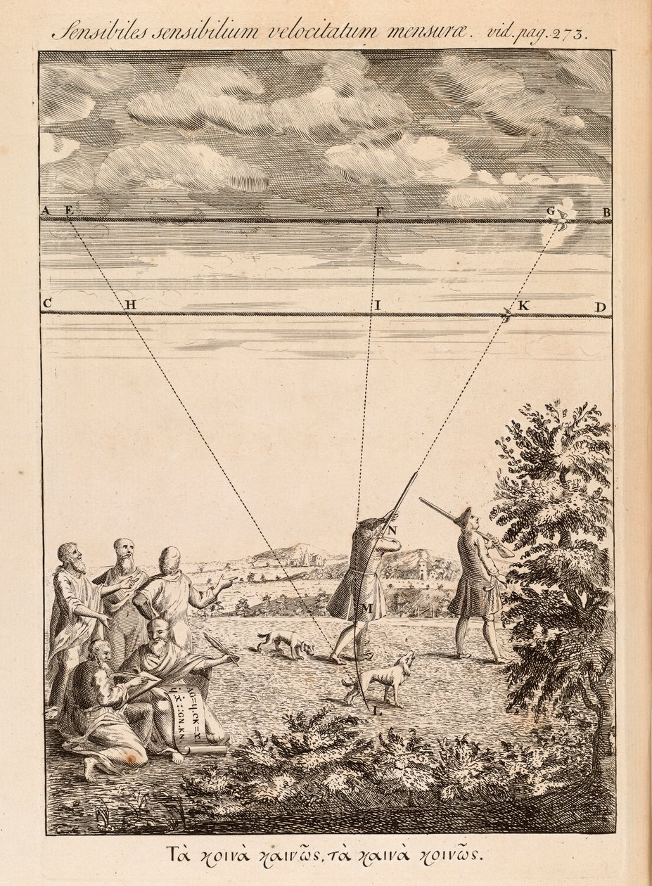 Frontispice fra The Method of Fluxons and Infinite Series av Isaac Newton, London, 1736 av English School