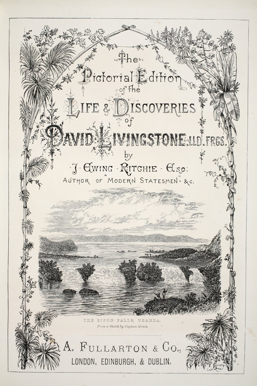 Frontispice fra The Pictorial Edition of the Life and Discoveries of David Livingstone av J. Ewing Richie, pub. av A. Fullarton & Co., 1876 av English School