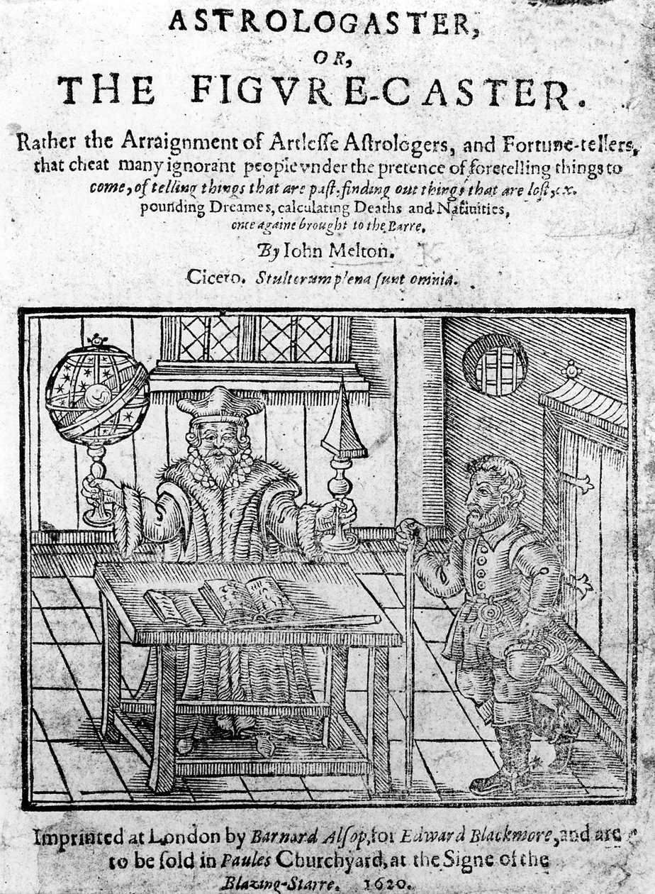 Frontispice to Astrologaster, or the Figure-Caster av John Melton, utgitt i 1620 av English School