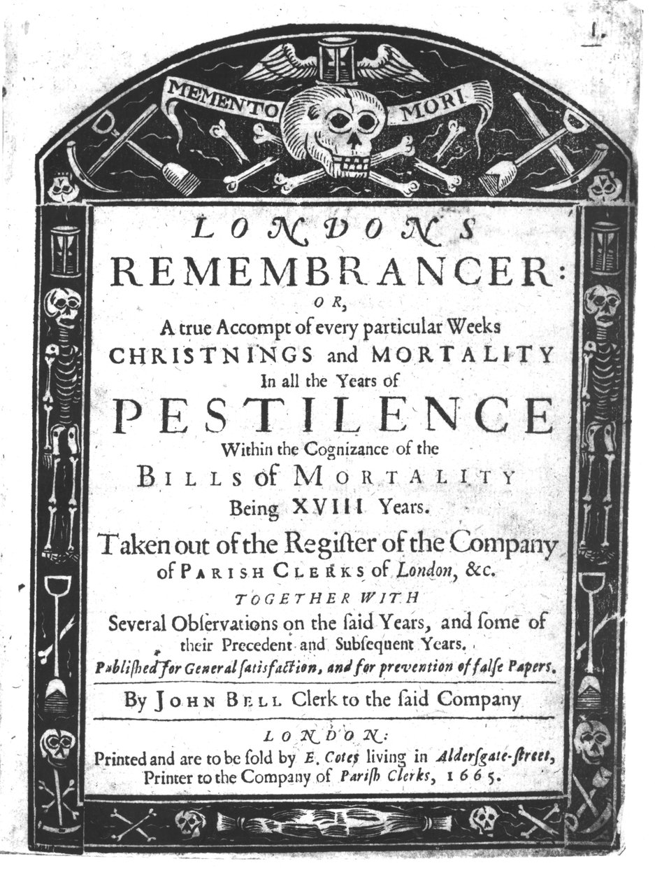 Frontispice til Londons Remembrancer av John Bell, 1665 av English School