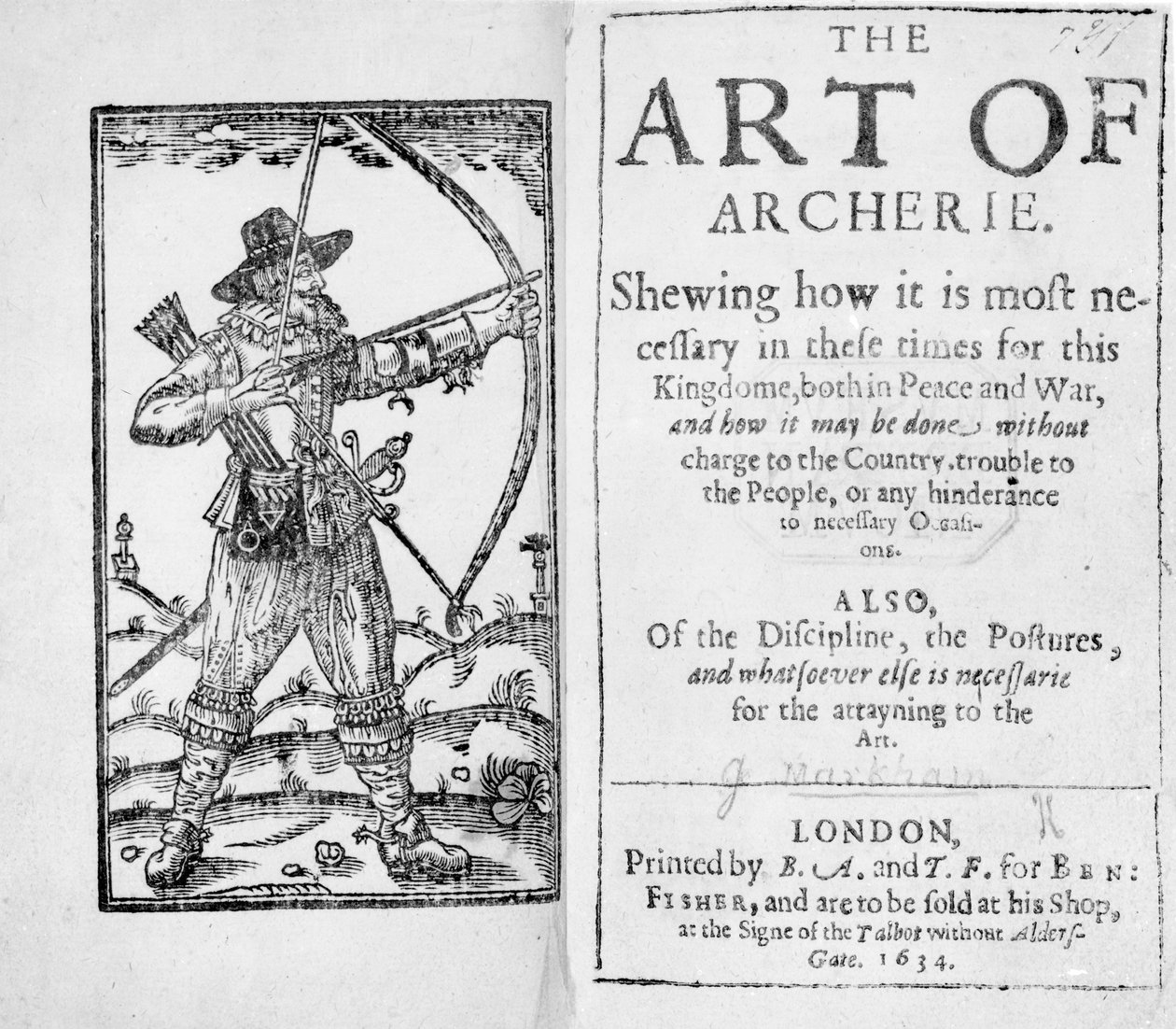 Frontispice til "The Art of Archery" av English School