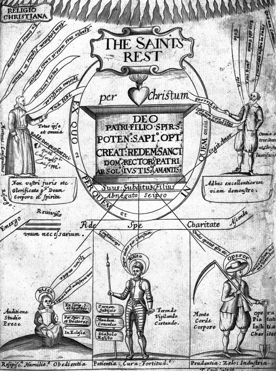 Frontispice til The Saints Everlasting Rest av Richard Baxter av English School