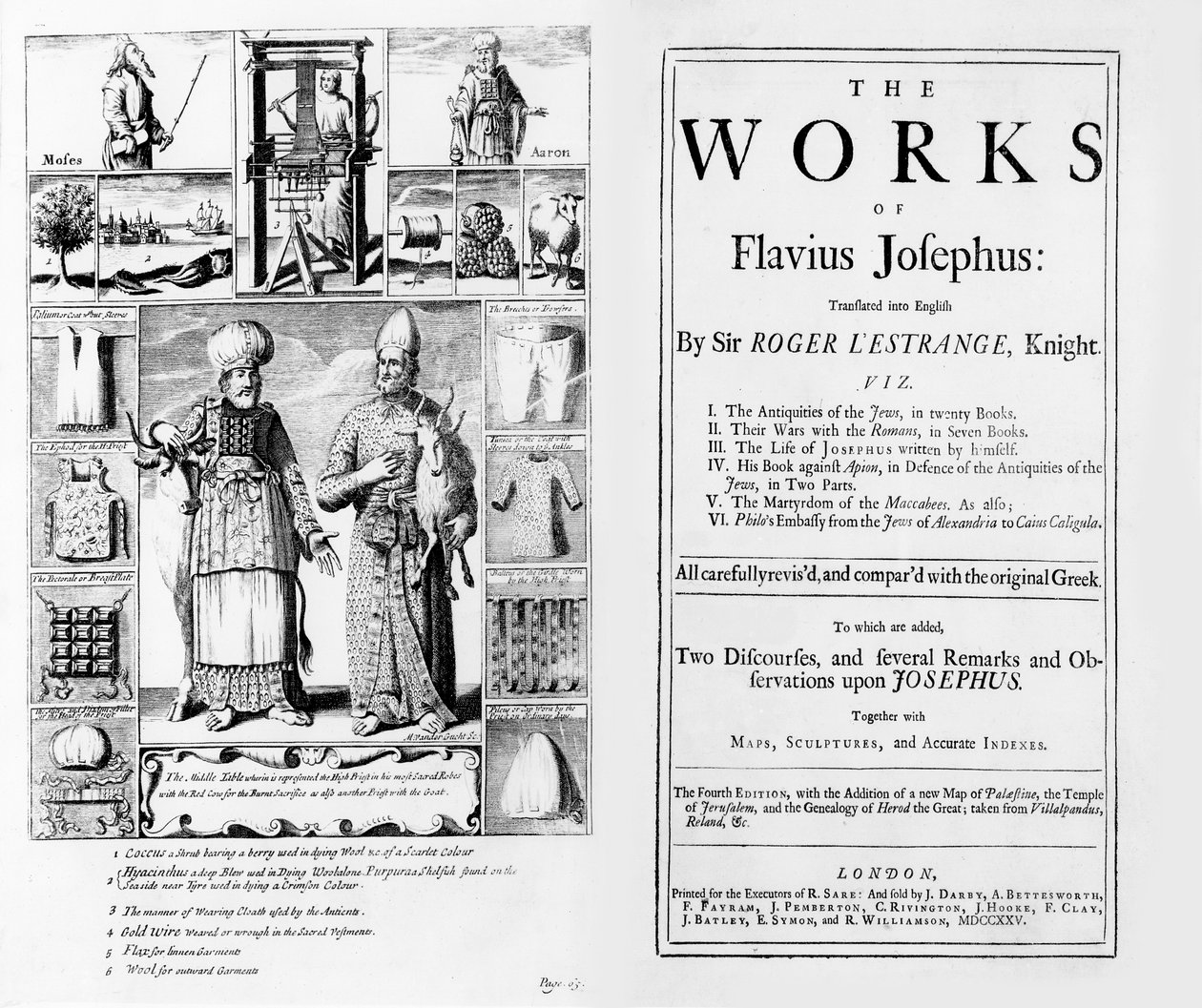 Frontispice til The Works of Flavius Josephus, 1725 av English School