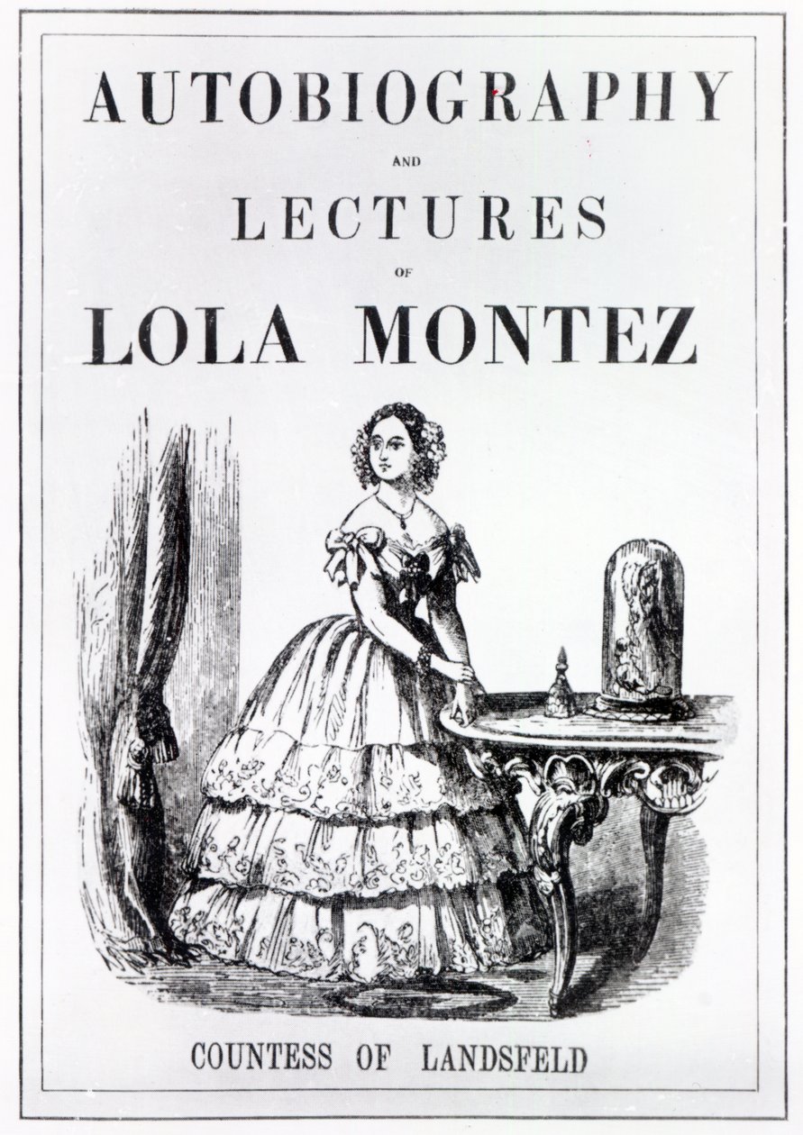 Frontispice til selvbiografien og forelesningene til Lola Montez, grevinne av Landsfeld av English School