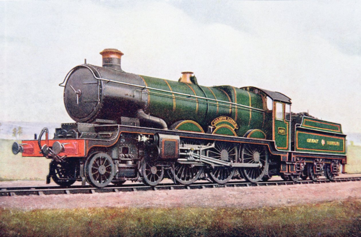 G.W.R. Caldicot Castle, illustrasjon fra The Book of the Locomotive av G. Gibbard Jackson, utgitt 1924 av English School