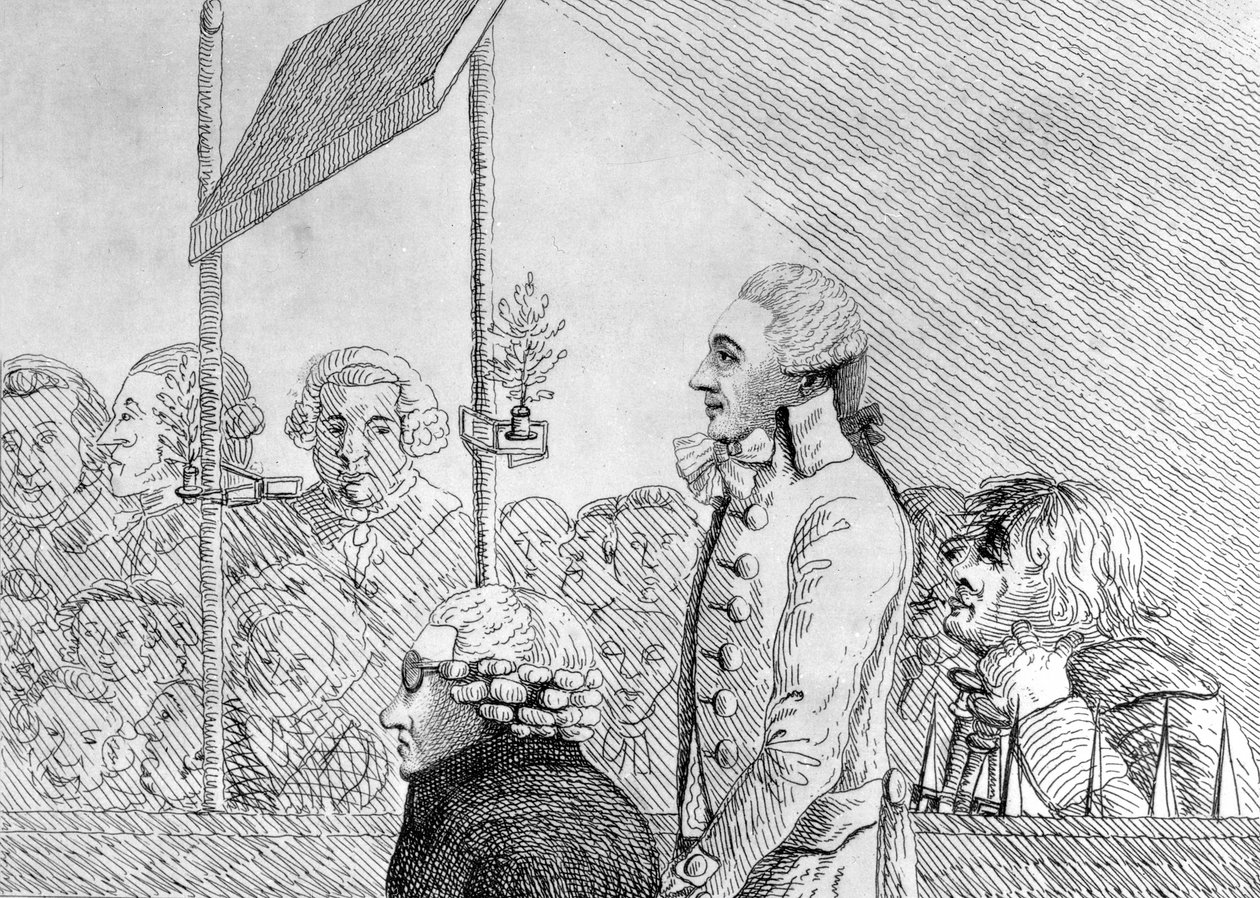 George Barrington drawn from the life during his trial at the Old Bailey on Friday September 17 av English School