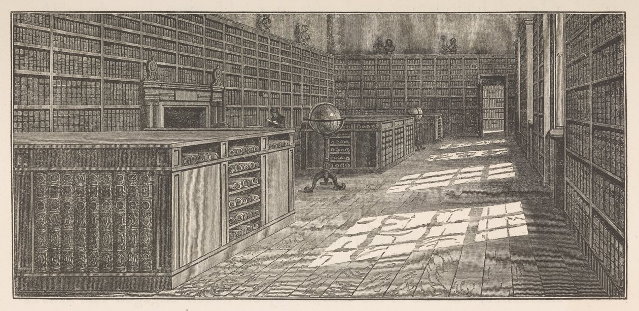 George IIIs bibliotek, The Great (eller West) Library, Buckingham House, fra Frederick Augusta Barnard, Bibliothecae regiae catalogus, bind I av English School