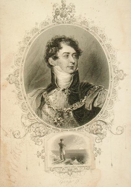 George IV (1762-1830) konge av Storbritannia, Irland og Hannover (gravering) av English School