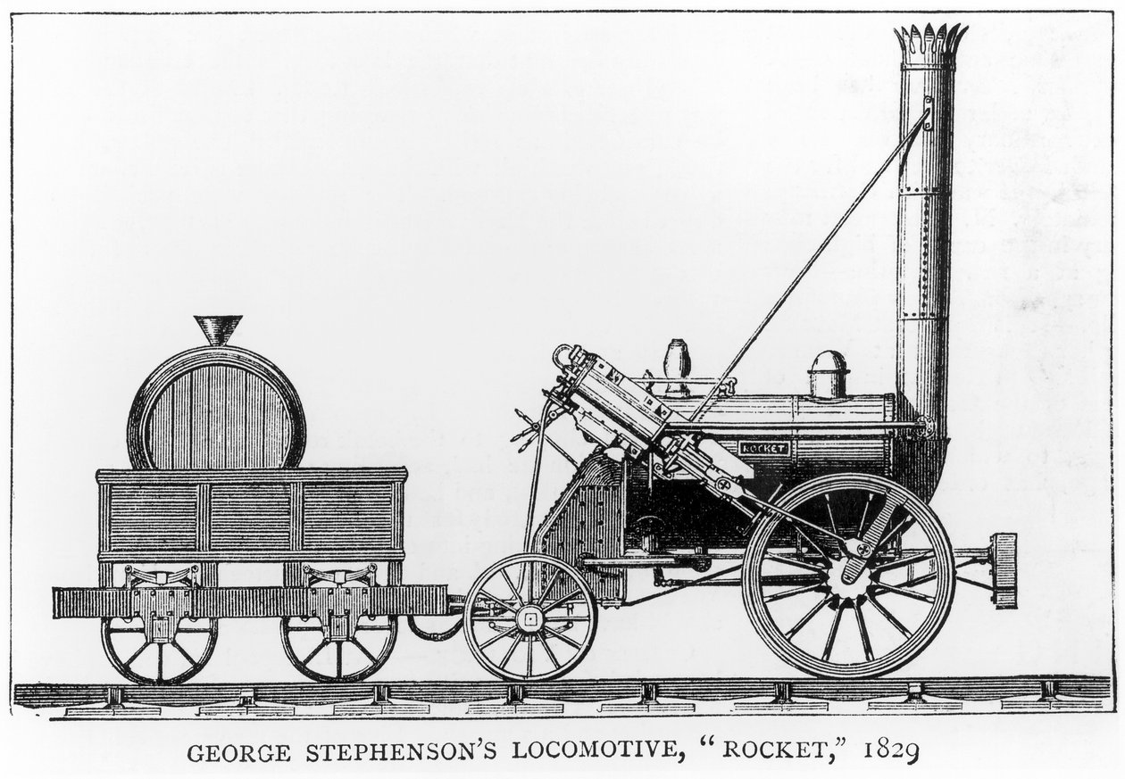 George Stephensons lokomotiv, rakett, 1829 av English School